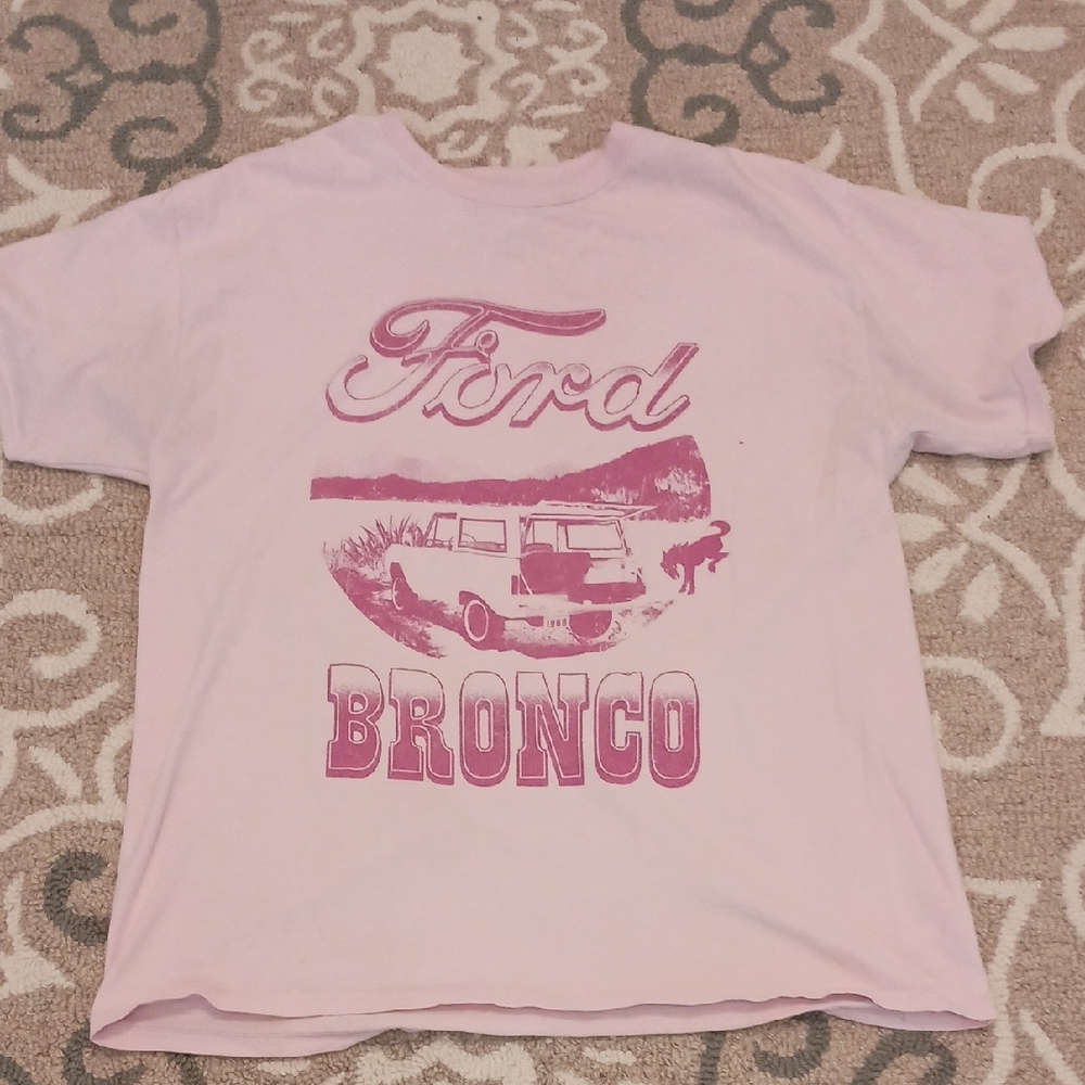Ford Pink Bronco Graphic Tee - Light Pink with Dark Pink Print